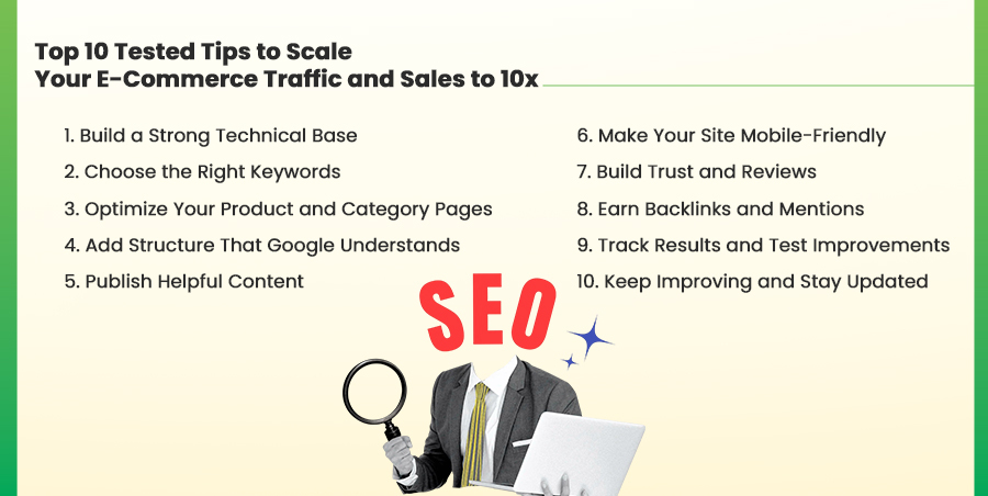 top 10 tested tips to scale your e-commerce traffic and sales to 10x