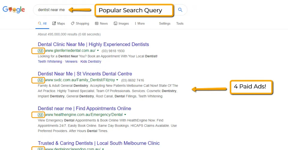 local keyword in google search