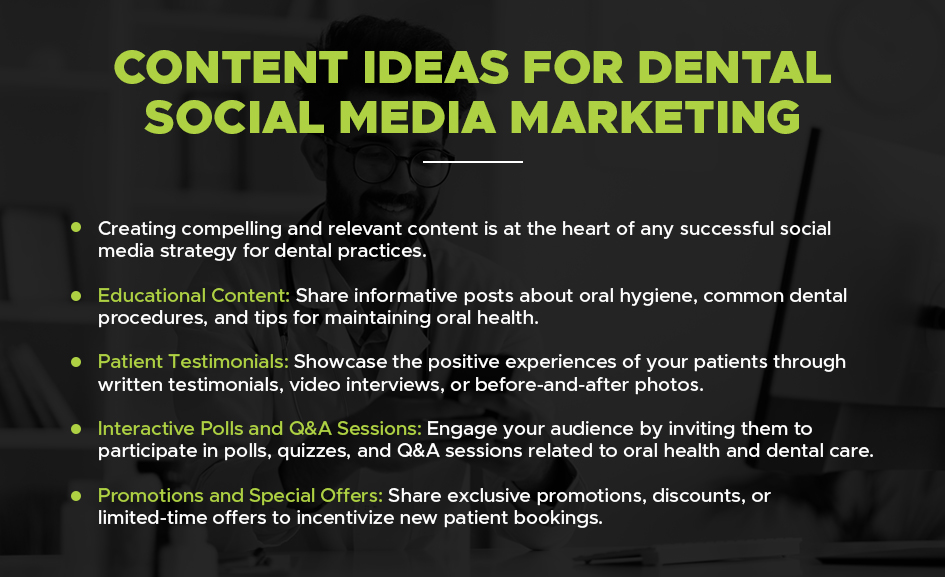 content ideas for dental social media marketing